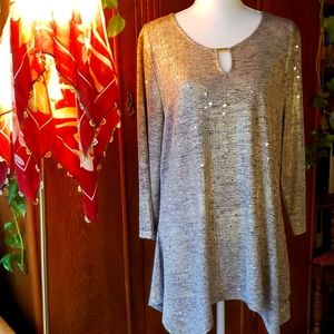 Gold blouse dusted with sequins